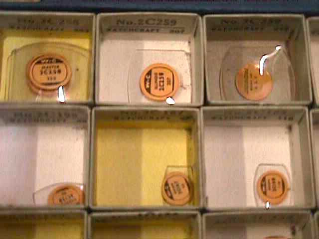 2 WATCH-CRAFT 1948 Boxes CRYSTALS Nos. 1 & 2 C.&E. MARSHALL CO. (boxes 6×2)