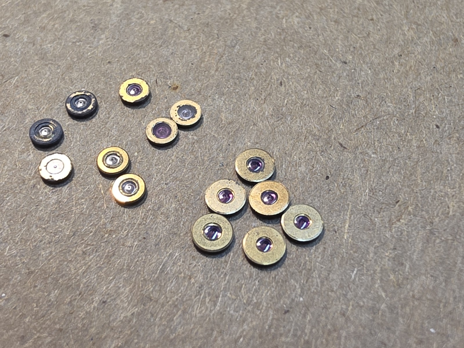 Lot Of 14 Mixed Mostly NOS Illinois 18s Pocket Watch Balance Hole Jewels