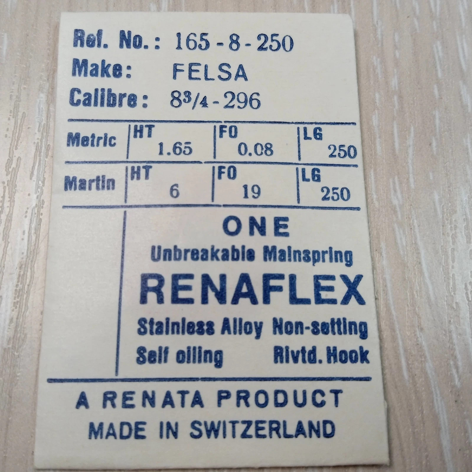 WATCH MAINSPRINGS WATCHMAKER`S SPARE Swiss NOS VARIOUS SIZE