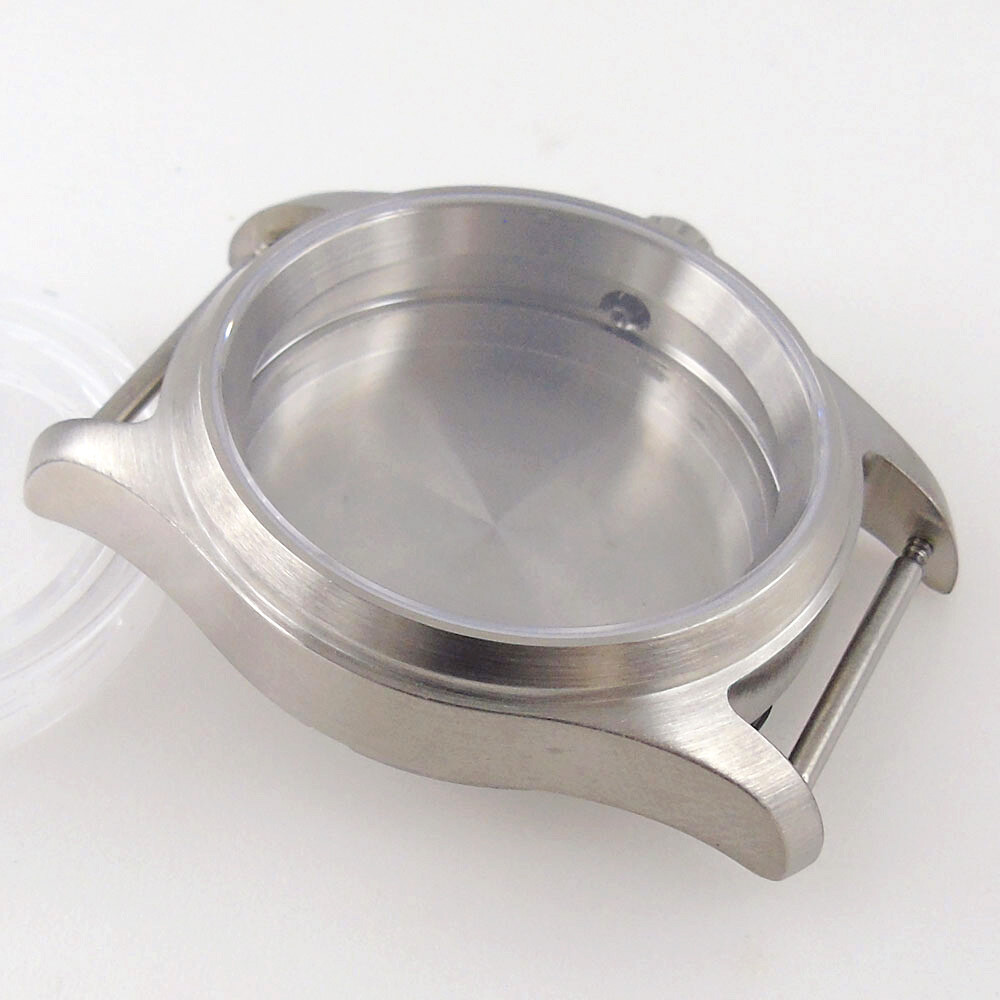 36mm Pilot Stainless Steel Sapphire Watch Case Fit NH35 NH36 ETA 2824 Glass Back