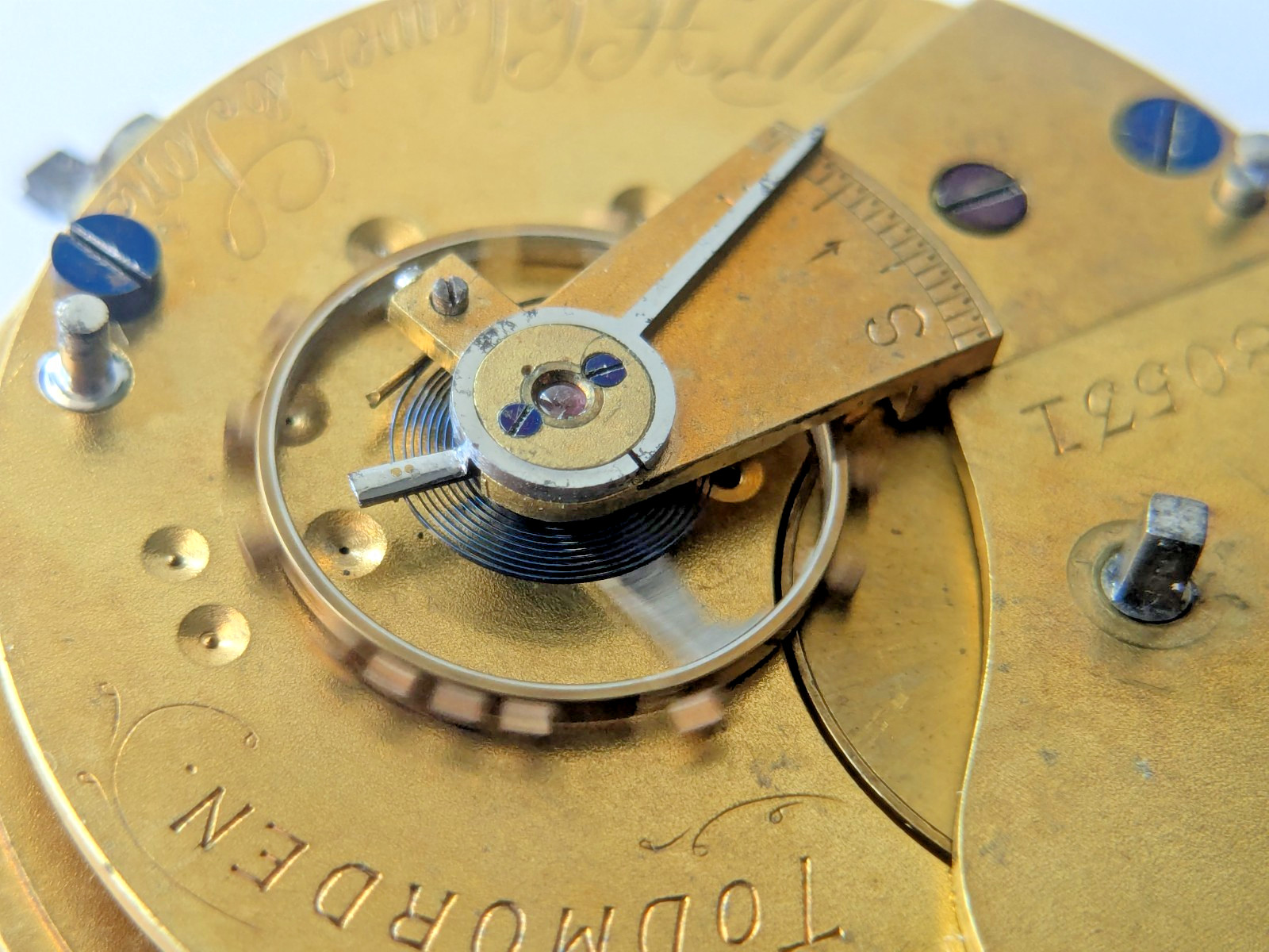 Antique W.H. Clever & Sons Todmorden English Pocket Watch Movement Dial 46mm F16