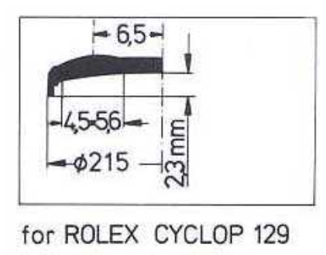 Watch Acrylic Crystal Glass For ROLEX 215mm 6900 6901 6916 6917 6919 6927 Cyclop