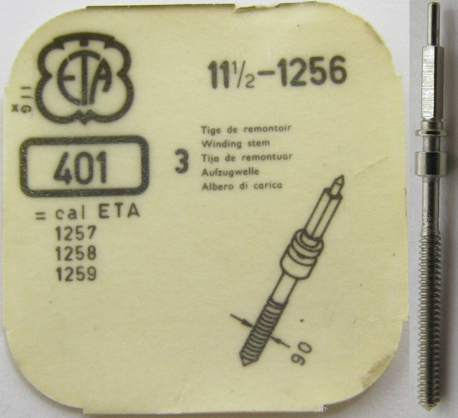 ETA 1256, 1257, 1258, 1259 … watch movement part 401 winding stem
