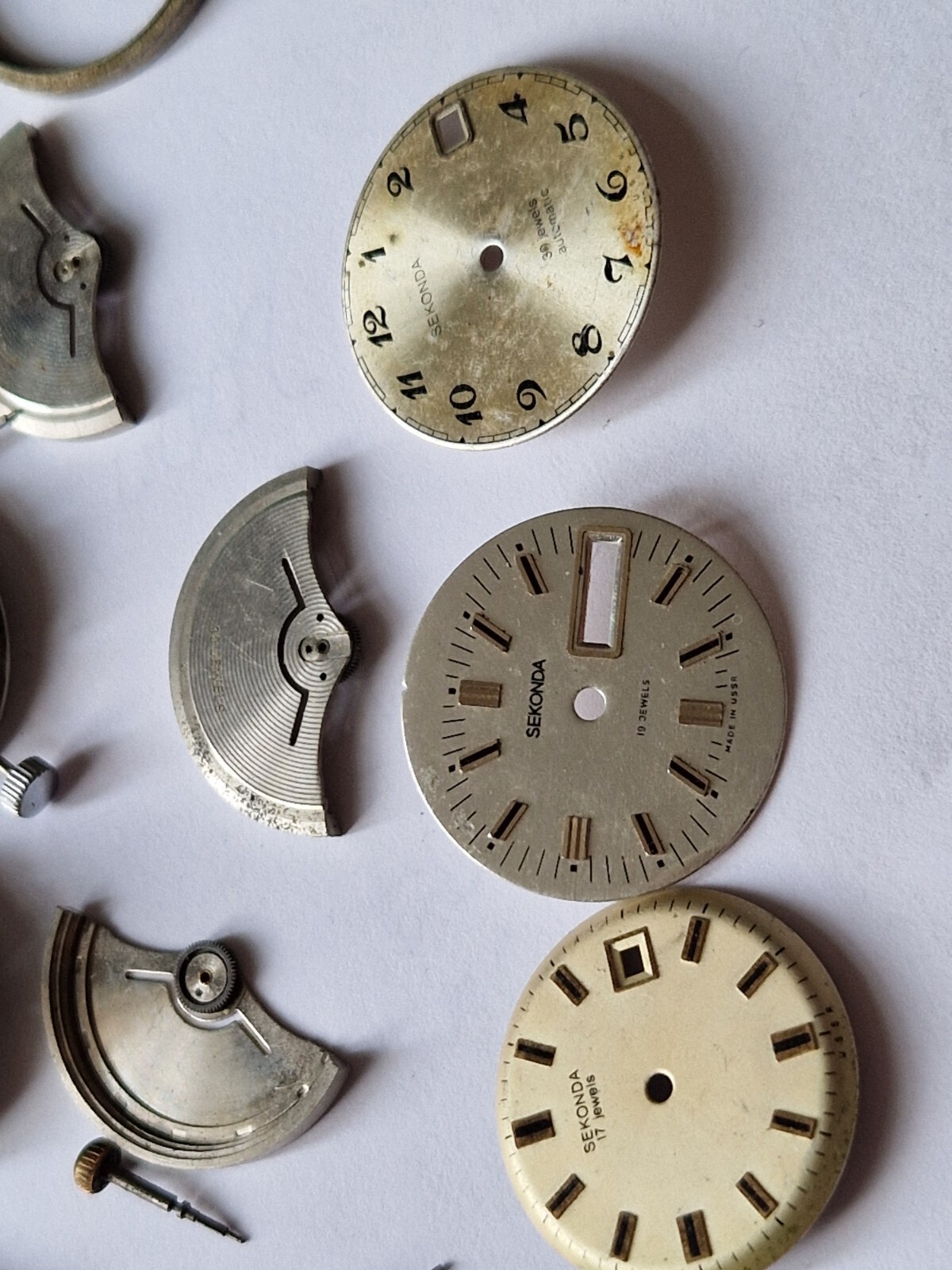 vintage watch parts Poljot and alarm sekonda watch movement parts USSR lot