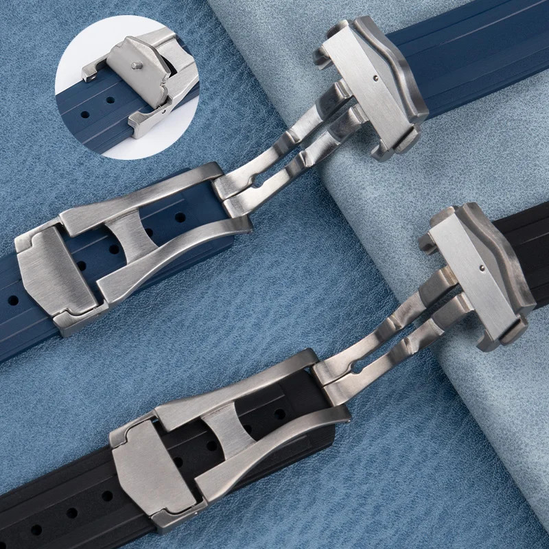 18mm Stainless Steel / Titanium Buckle Clasp For Omega Rubber Watch Strap