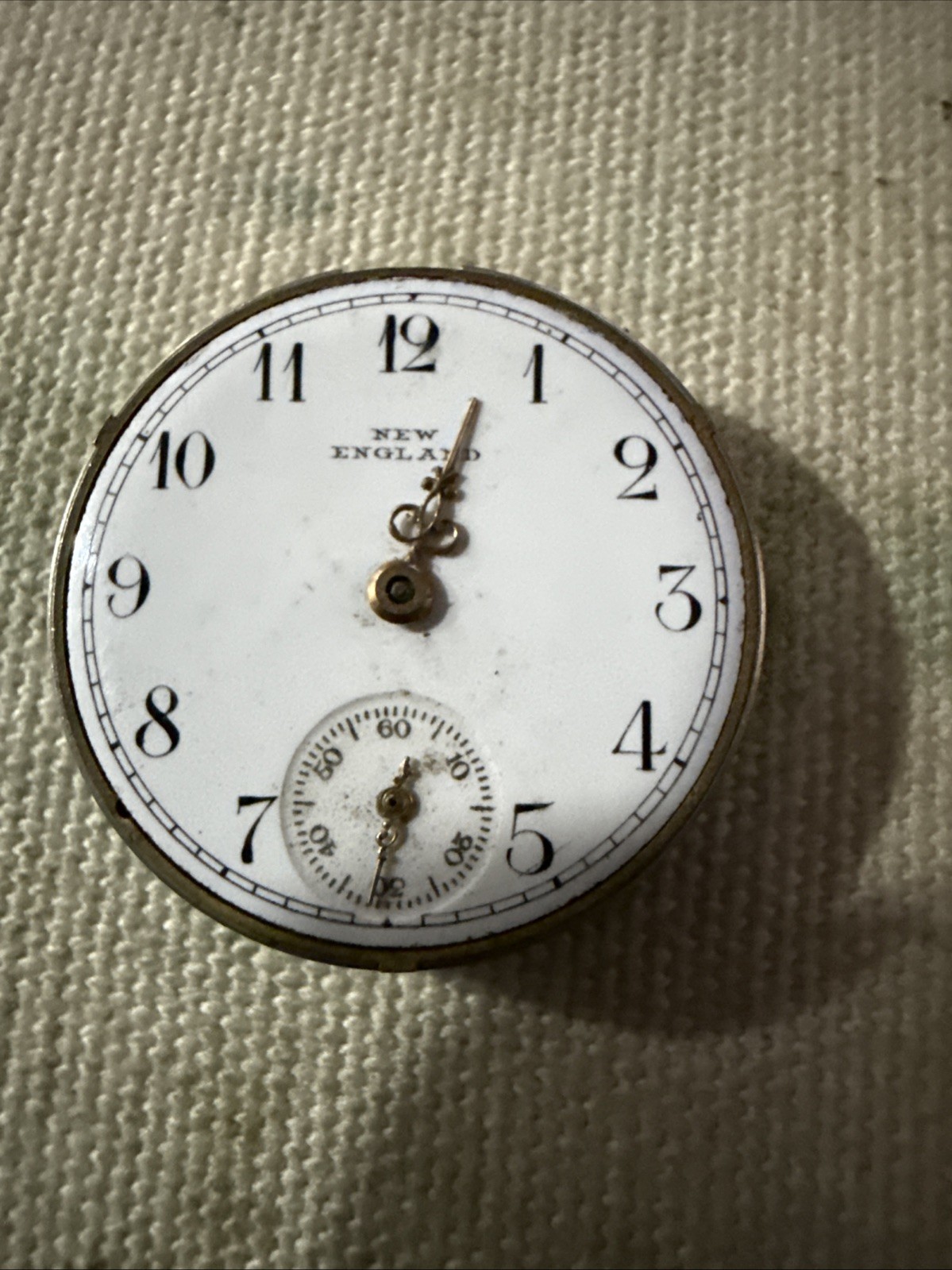 VINTAGE 27.65MM NEW ENGLAND WATCH CO. POCKET WATCH MOVEMENT FANCY DIAL