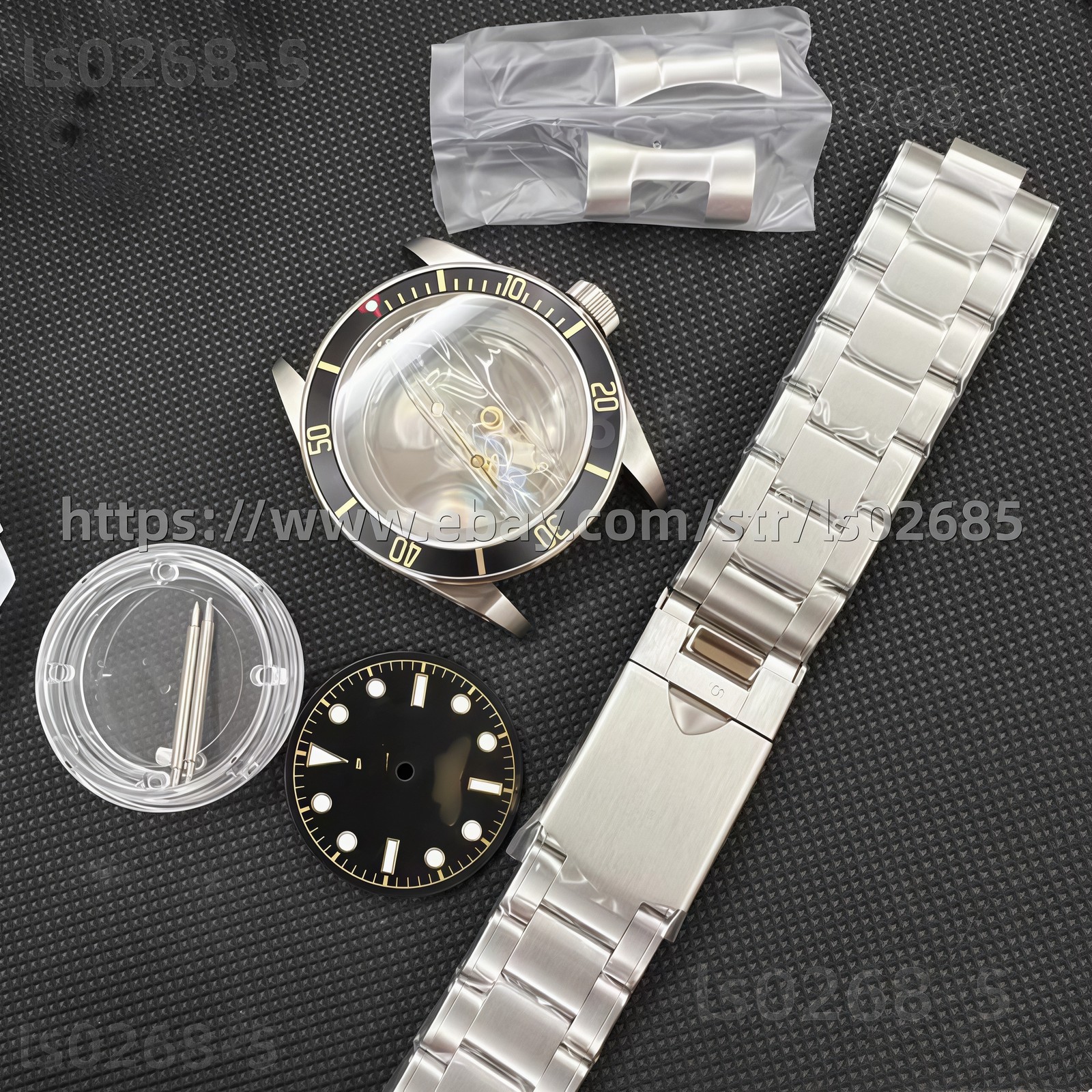 DIY SET for 41MM 2824 Watch Case + Dial + Hands + Strap