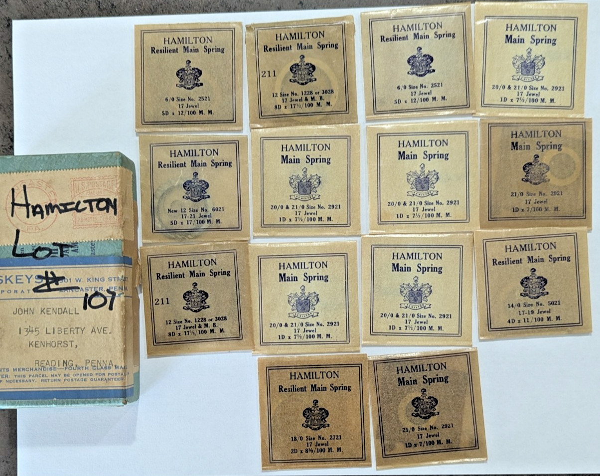Lot Of 14 Vintage Original NOS New Old Stock Hamilton Main Spring