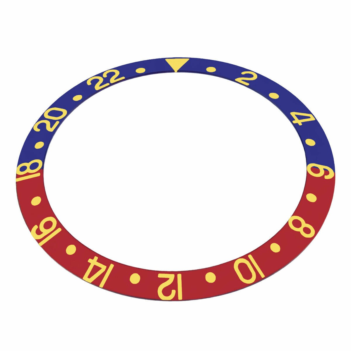 Blue Red Pepsi Replacement Bezel Insert Gold Font 37.90mm X 30mm Diver Watch