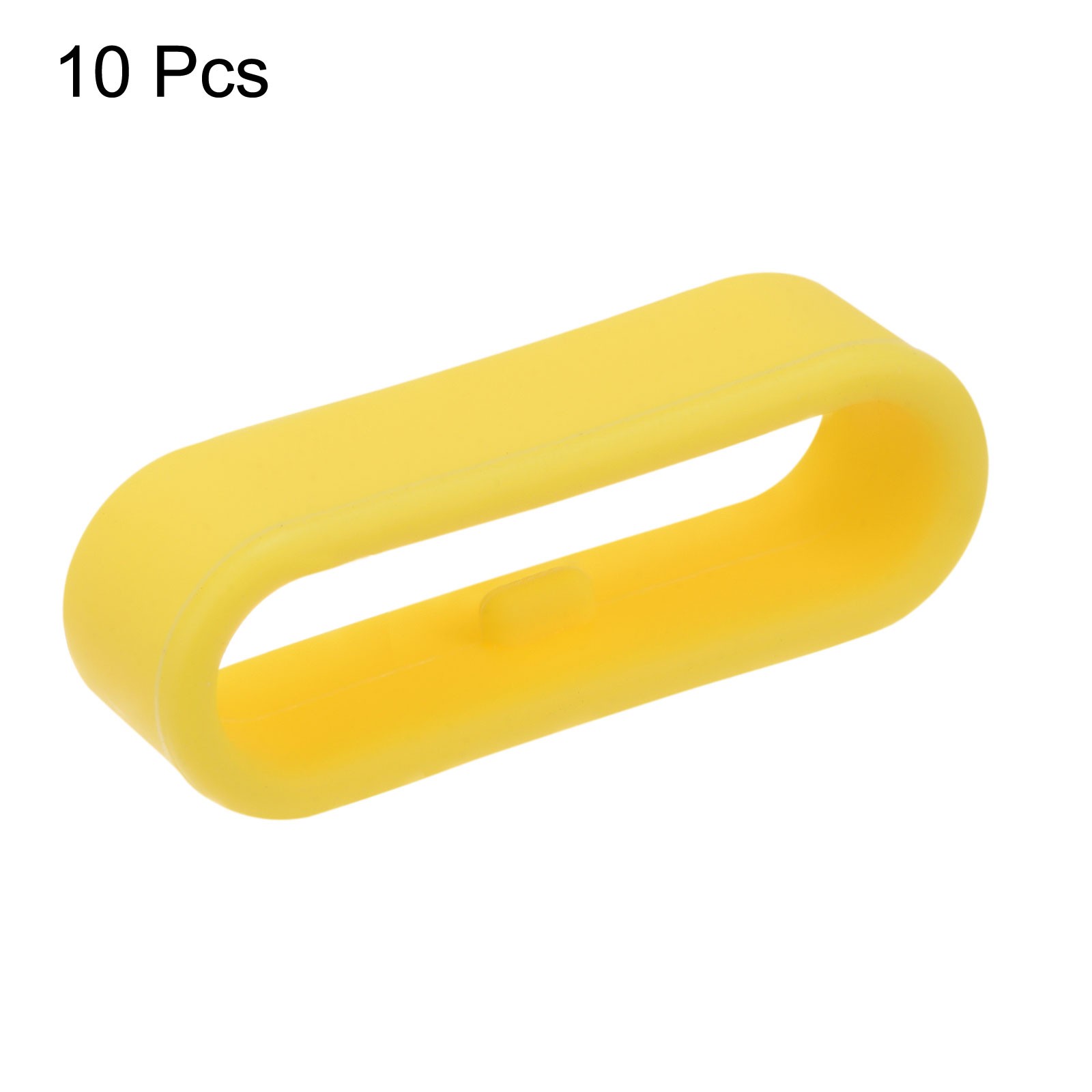 10Pcs Watch Band Strap Loops Silicone Fastener Rings for 22mm Band, Yellow