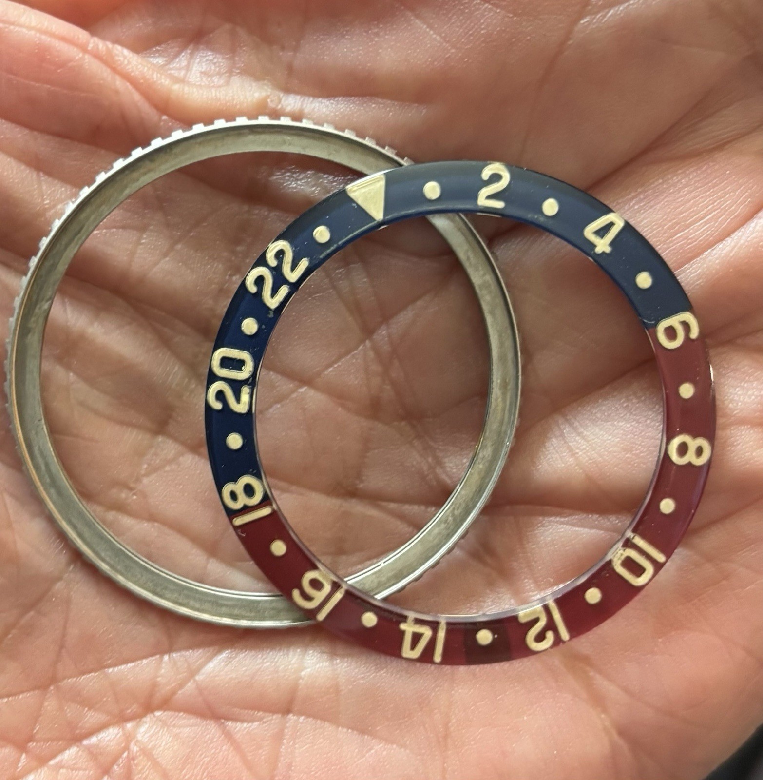 Rolex 6542 Brass Bezel Complete , Compatible 6542 Bakelite Retaining Spring