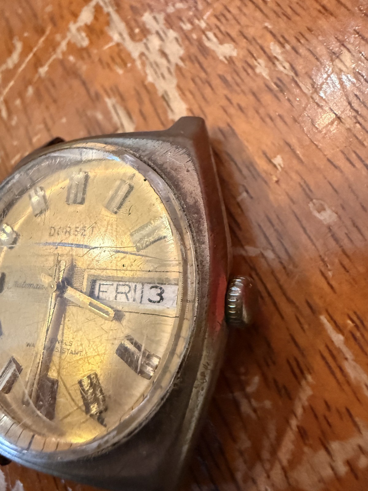 RARE Vintage 1950’s 60’s Dorset Gold on Gold Watch w/ window 25 Jewel Automatic