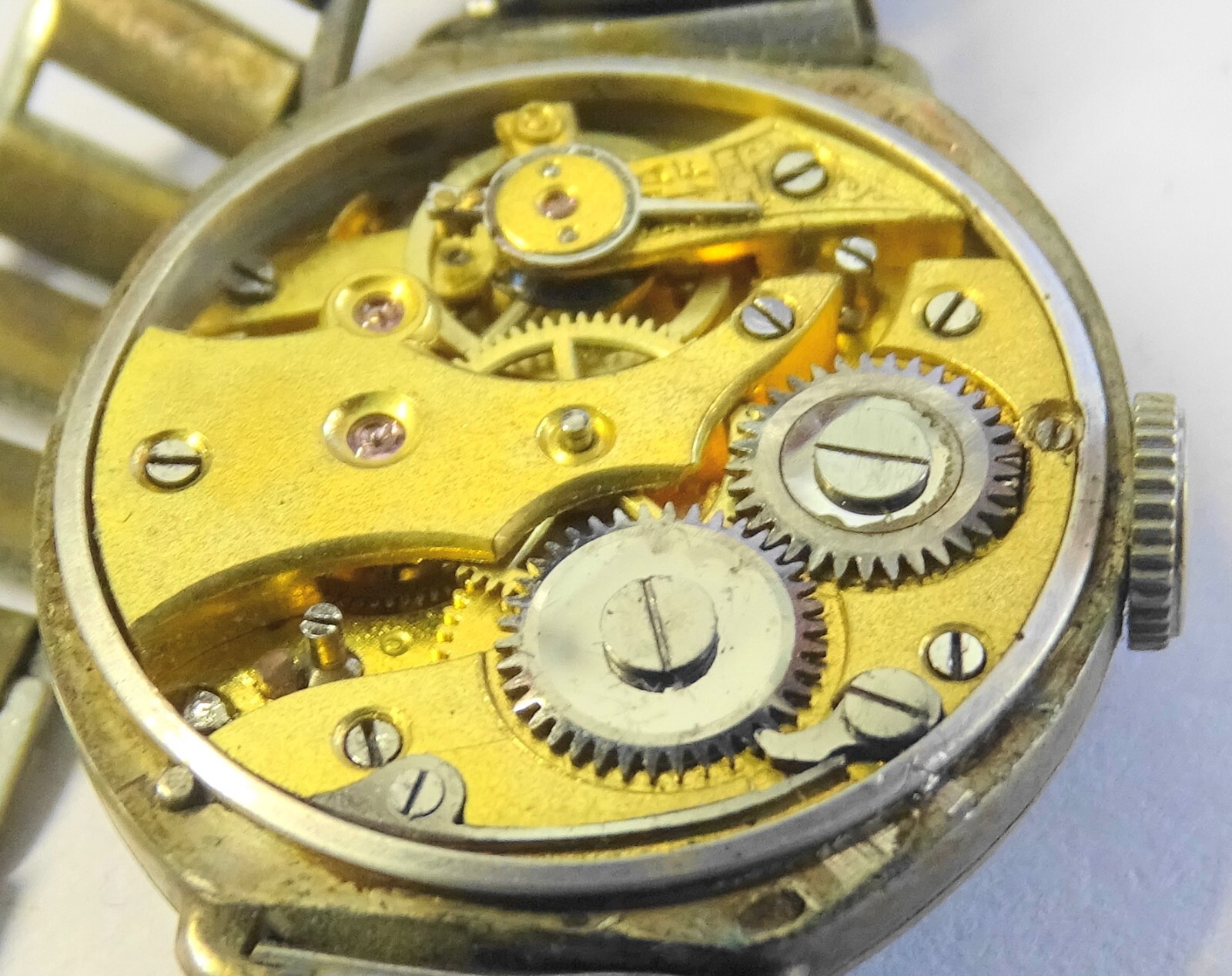 Vintage A Mechanical Watch Movement Silver Case 800