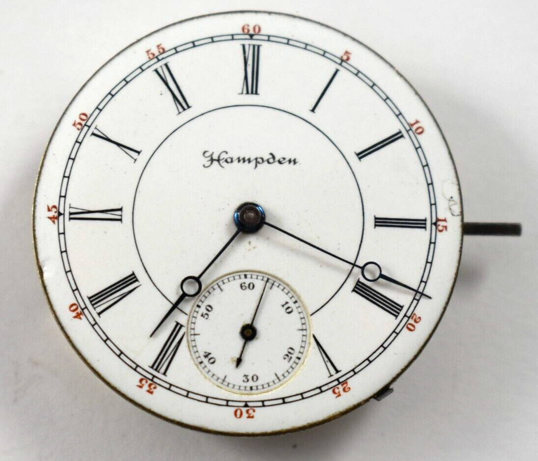 Vintage Hampden Grade 206 6s 11J Hunting Pocket Watch Movement lot.wc