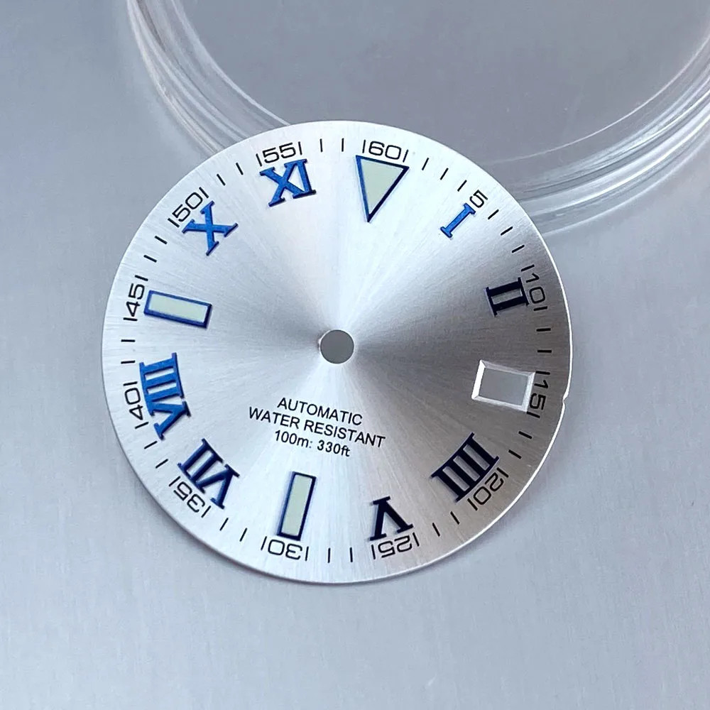 Tandorio New Roman Numeral Sunburst Dial 29mm Watch Dial Face For NH35 NH36 NH38