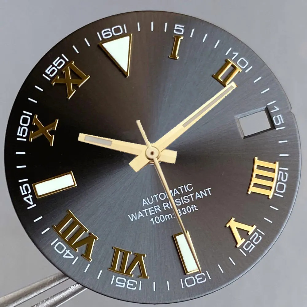 Tandorio New Roman Numeral Sunburst Dial 29mm Watch Dial Face For NH35 NH36 NH38