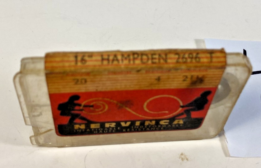 Lot of 1 Hampden Pocket Watch Mainspring 16” 2696T White Alloy- NOS Lot #60