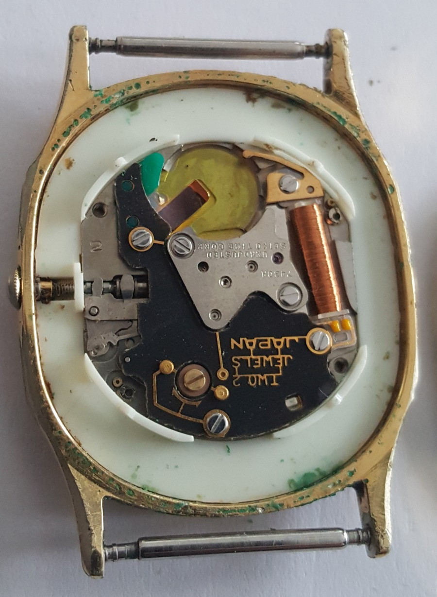 Seiko Gold Plated Bezel and Case Number 7430-5128 With Dial, Hands and Crystal