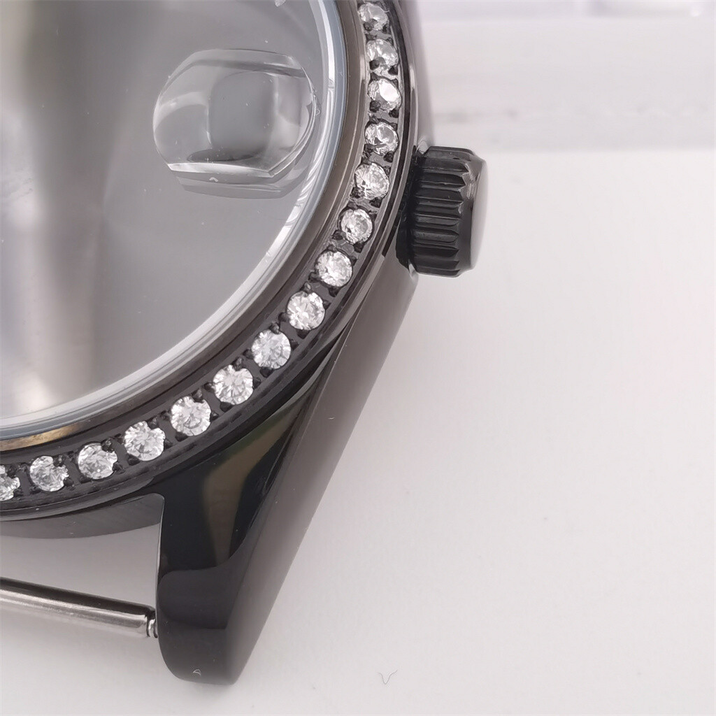 39mm36mm Diamond bezel watch case fit NH35 NH36 ETA2824/2836 DG2813 Miyota 8215