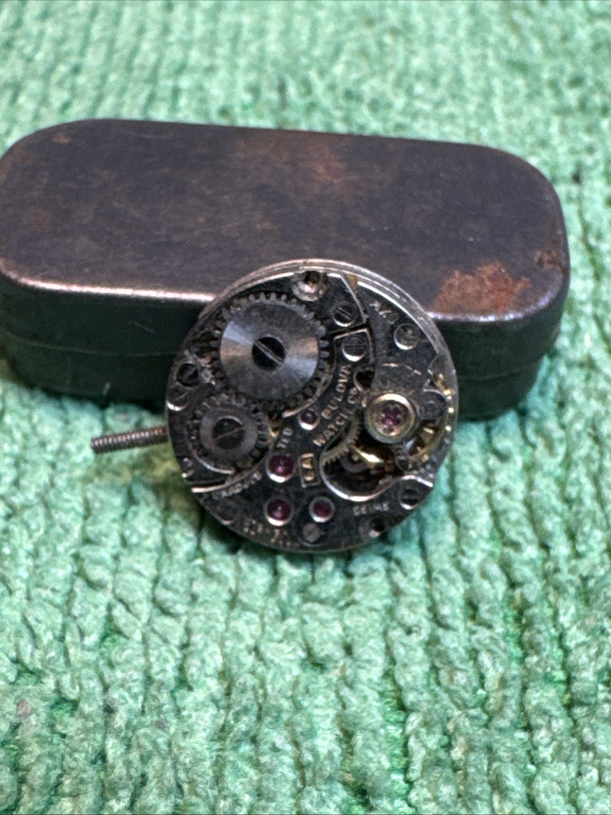Untested Bulova 6A Watch Movement. Balance Wheel Free For Parts Or Repair