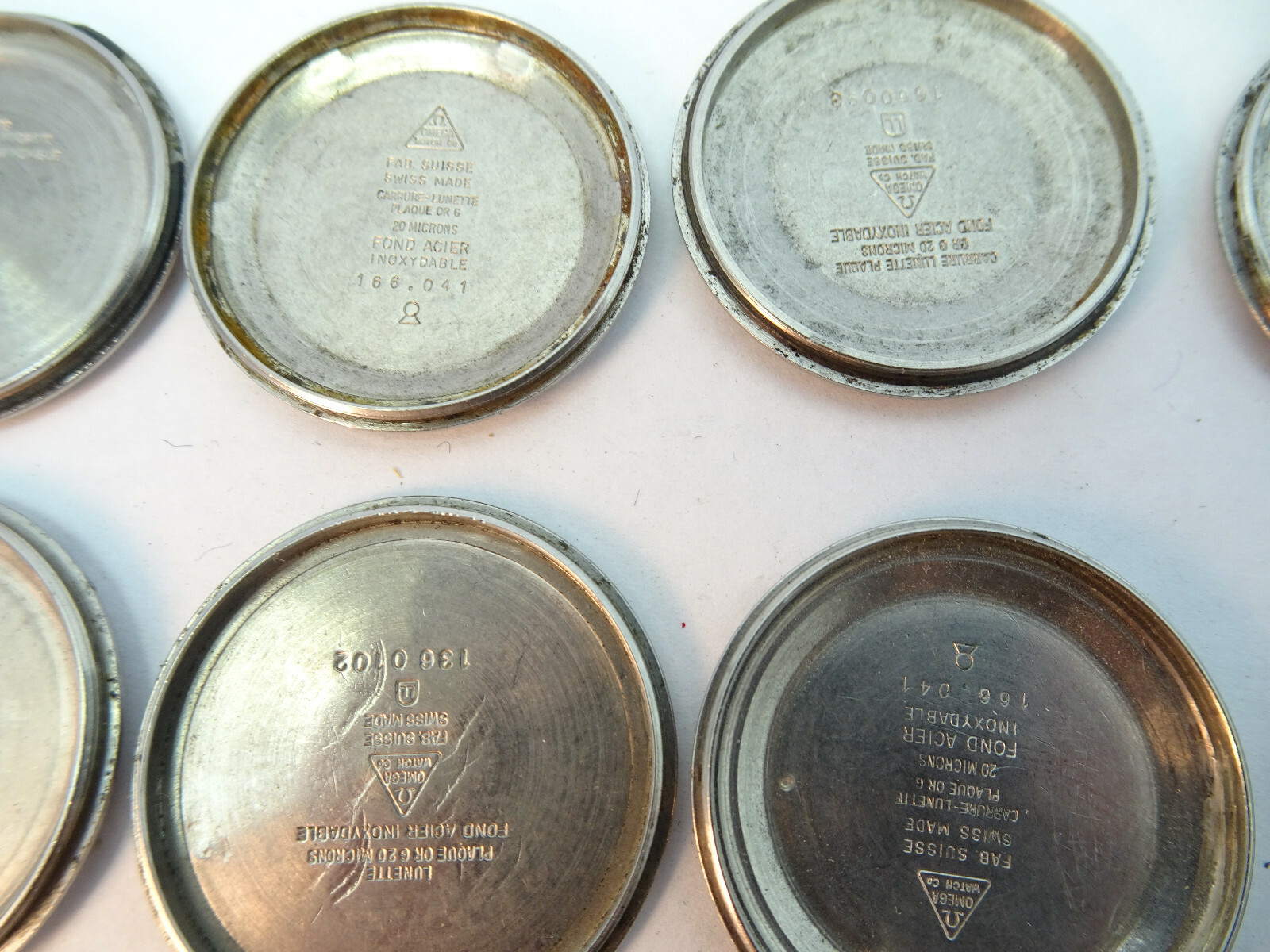 Omega vintage lot of stainless steel screwback watch covers for restorations