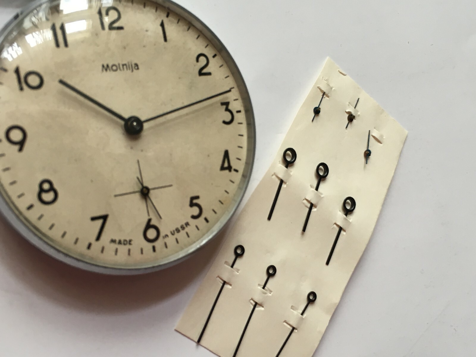 NOS WATCH PARTS MOLIJA MOLNIA CAL 3602 SU HANDS HOUR RARE SALE TOP USSR CCCP