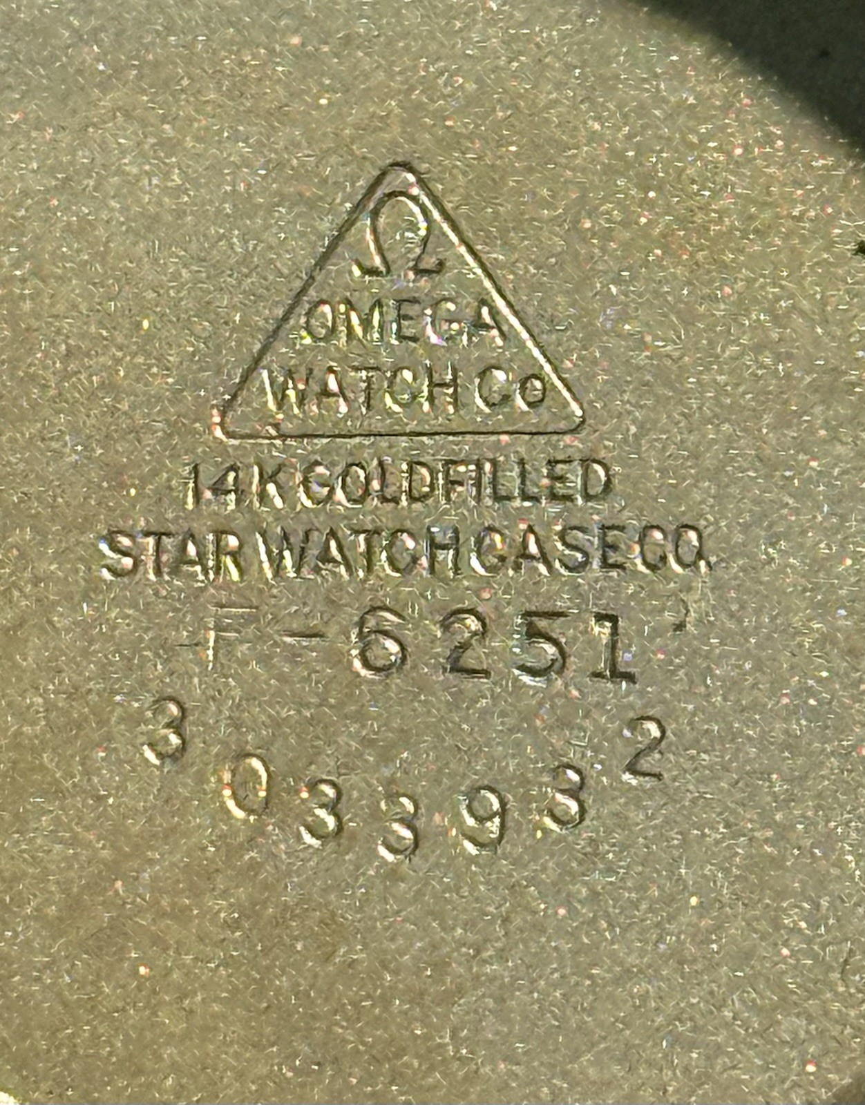 1950s Omega GF Watch Case and Back – Missing Front Bezel