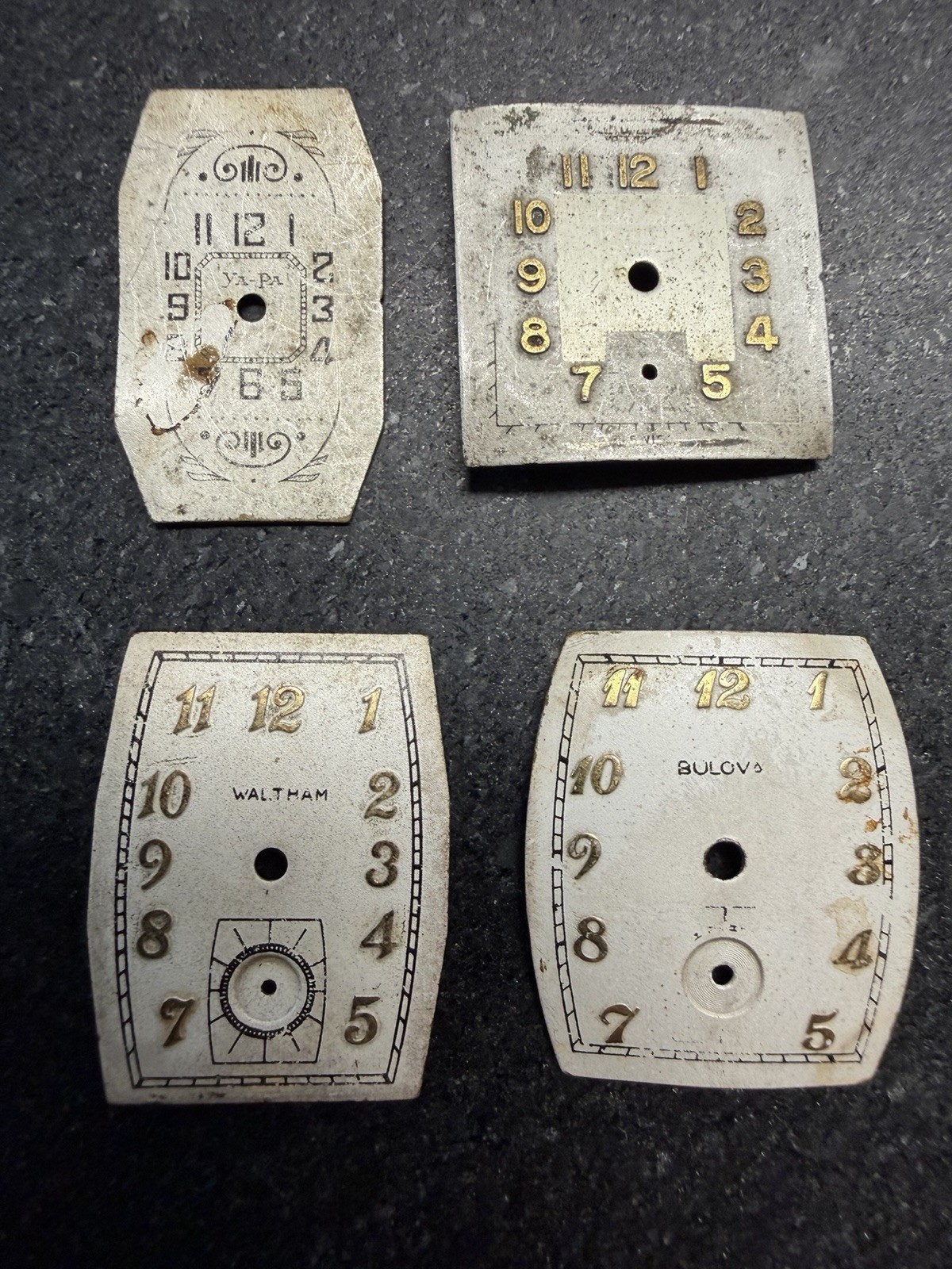 Watch Dial Lot 47 Pieces Bulova Elgin Waltham Gruen Art Deco Parts