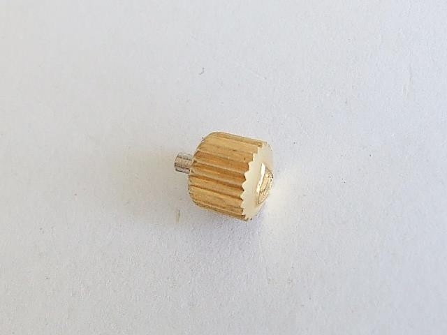 Vintage Nivada 5.1mm gold plated screw down watch crown. Used