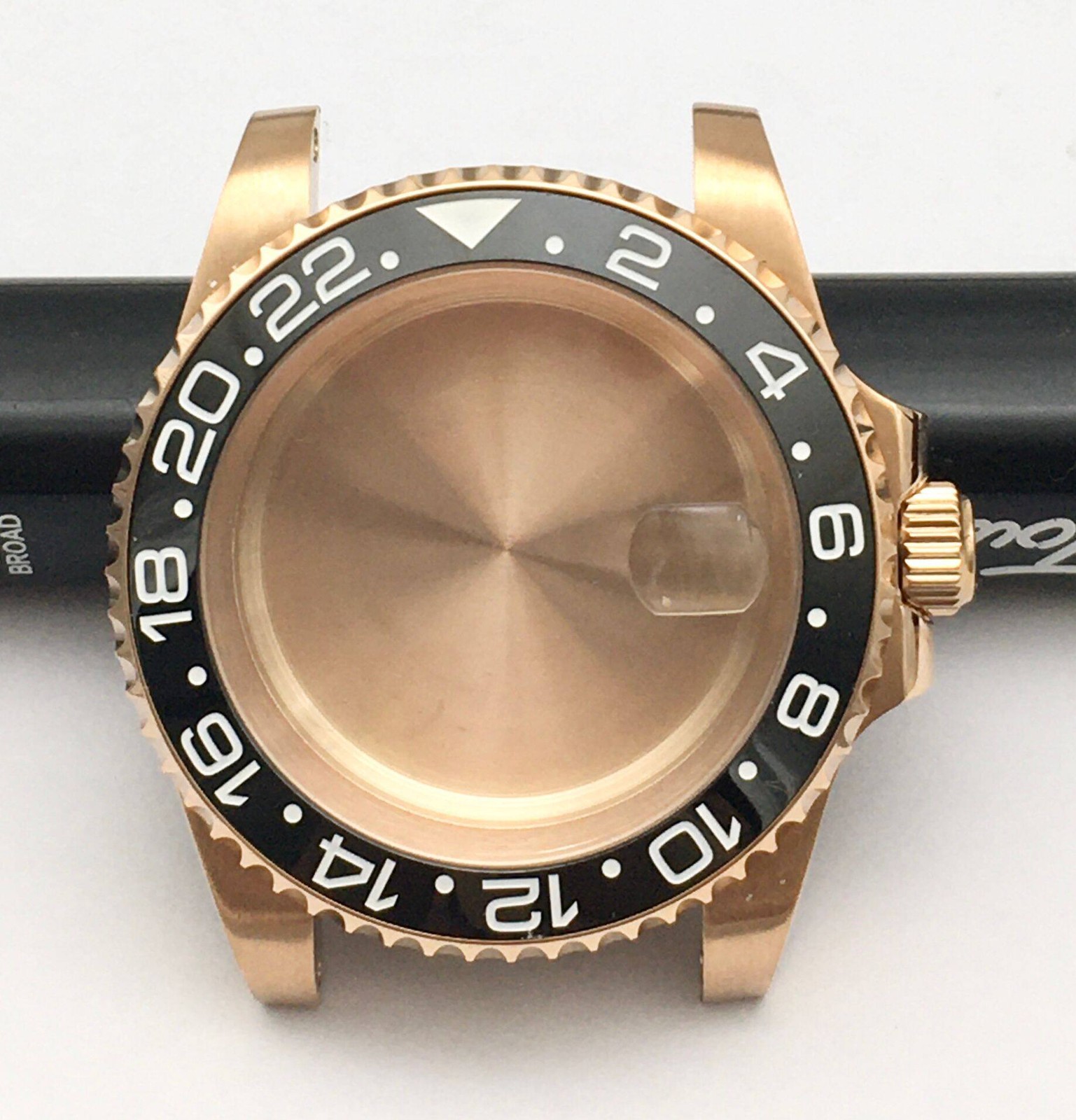 40mm Rose Gold Stainless Watch Case Mineral for Nh35 NH36 Movement 28.5mm Dial