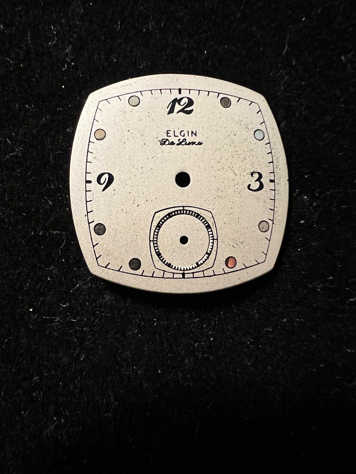 ELGIN DELUXE METAL ART DECO WRIST WATCH DIAL, 23.5mm