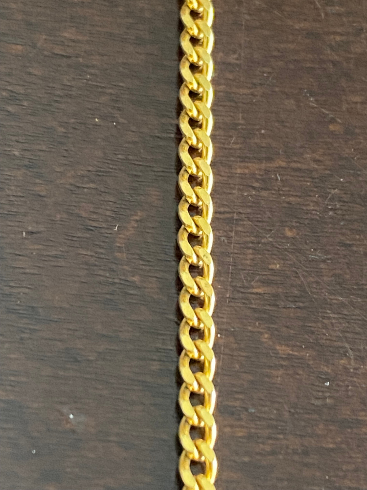 VINTAGE 12 INCH LINK STYLE YELLOW GOLD PLATED POCKET WATCH CHAIN, NICE CONDITION