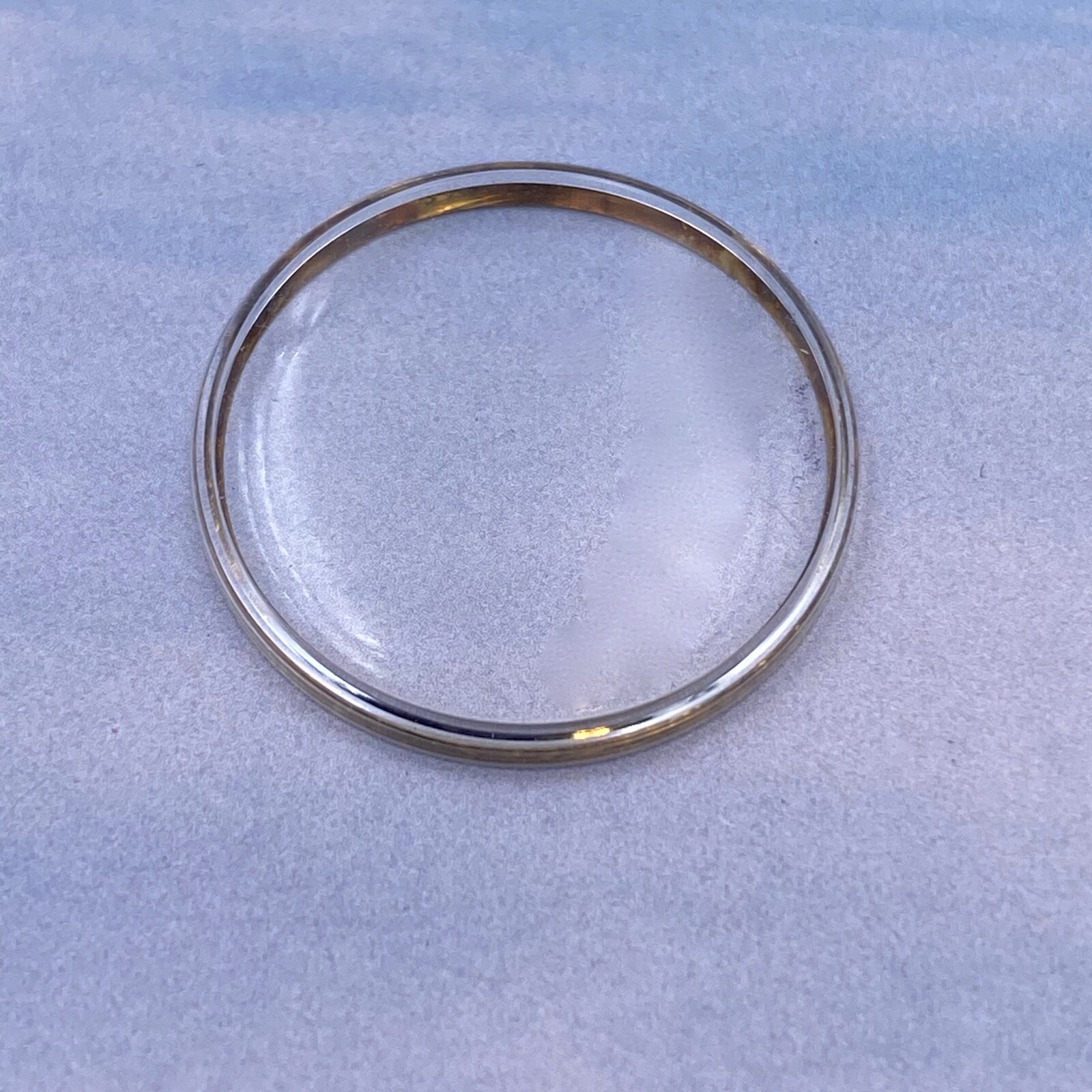 Genuine Vintage Omega Crystal W/ Yellow Retainer Rim 18.5 mm. Open Package.