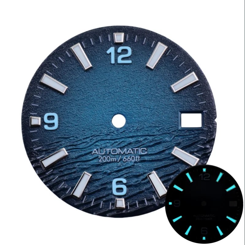 28.5mm Sea Diver Dial C3 BGW9 Lume for Seiko NH35 NH34 Movement SKX007 3.0/3.8 M