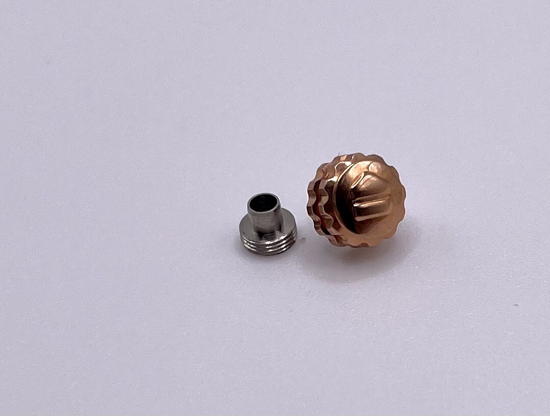 New Generic 7.0mm Rose Gold Color Crown/Tube Part To Fit Tag Heuer Watch