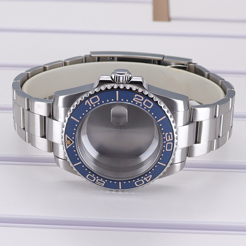 40mm Diver watch case+oyster strap Sapphire Glass For Seiko Nh35 Eta2824Movement