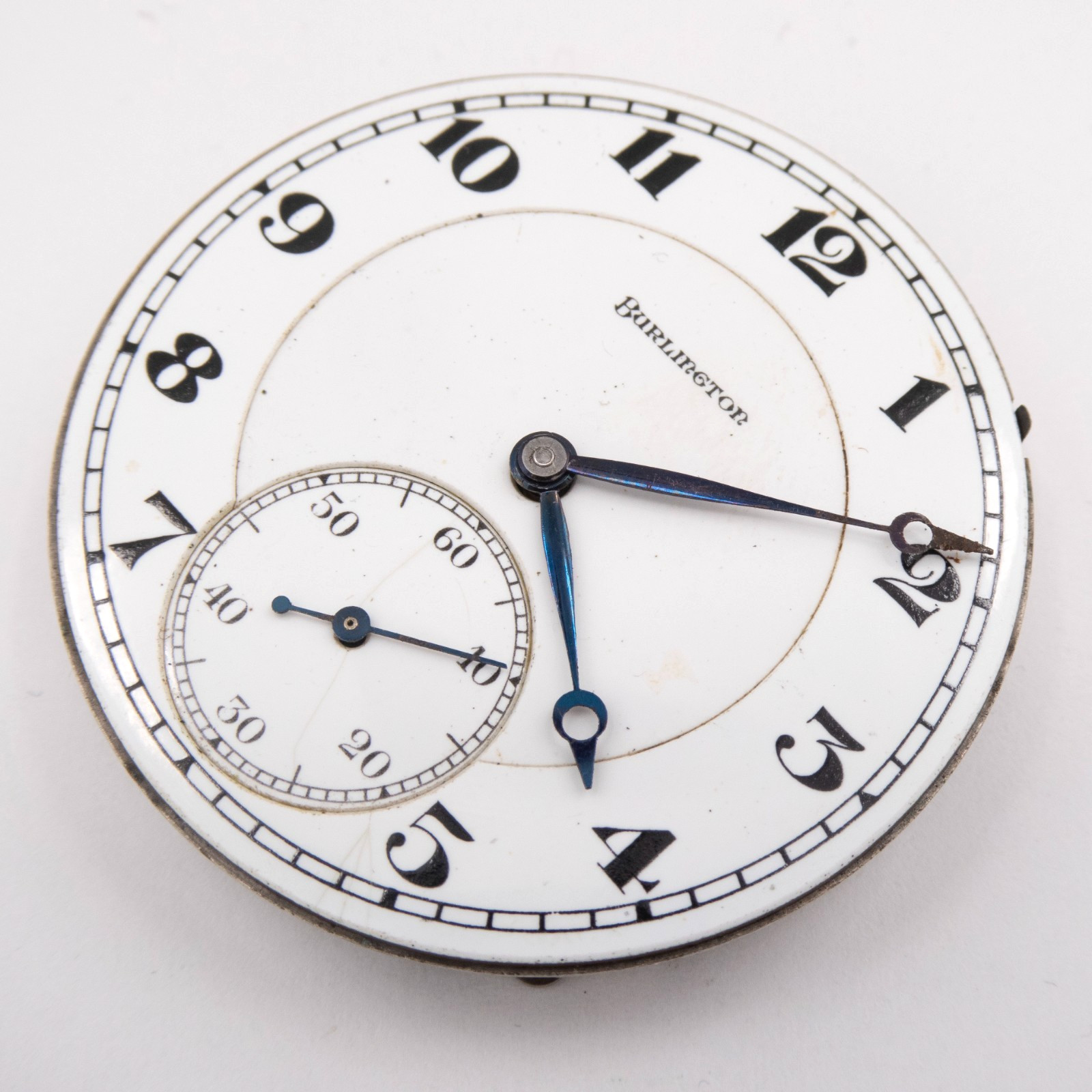 Burlington Railroad Grade 107 16-Size Antique Pocket Watch Movement, Keeps Time