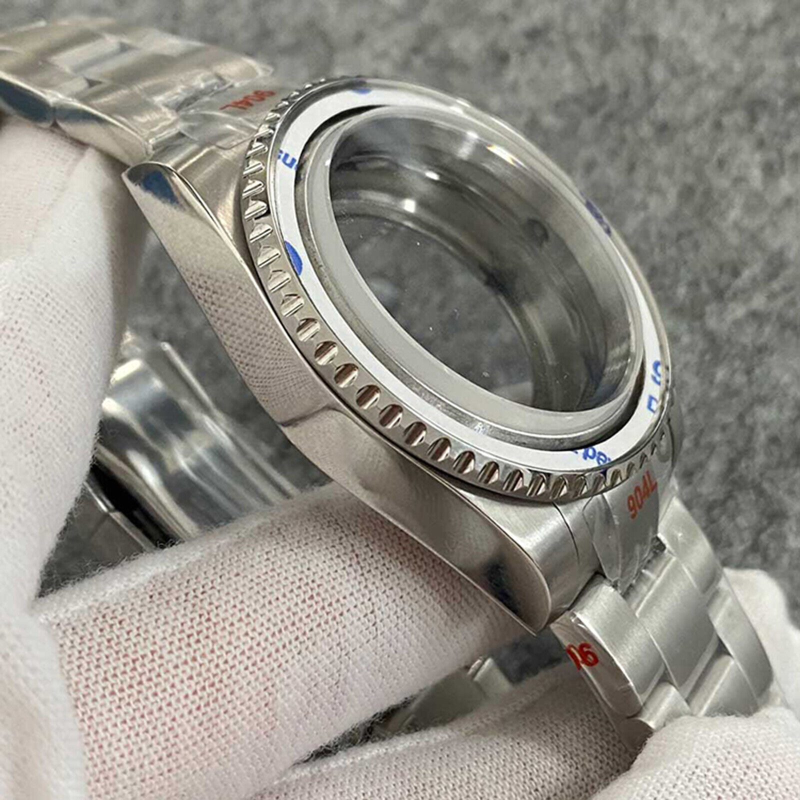 40MM Transparent Bottom Watch Case + Sand Strap Sapphire for NH35/NH36 Movement