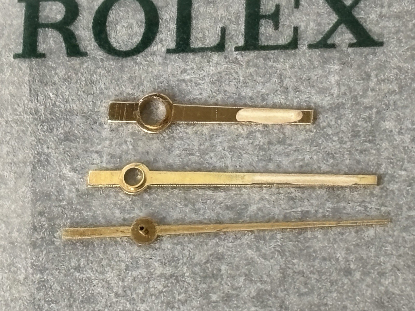 Rolex Genuine Set Of Gold Hands For Cal: 3135,3035 Model 16233 Excellent Conditi