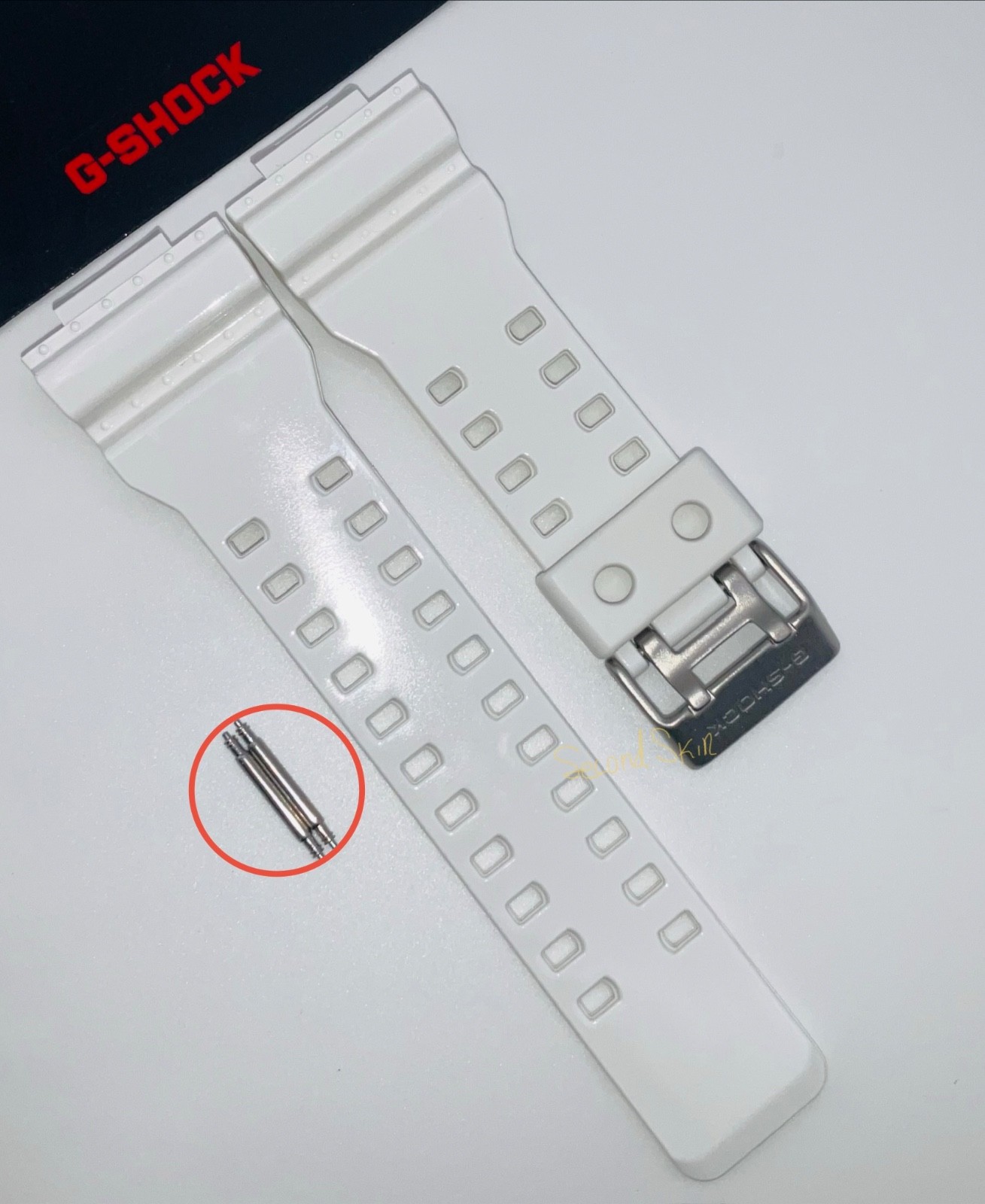 Genuine Casio G-Shock Strap White Band G8900A GA100A GR8900A-7 GW8900 + Pins