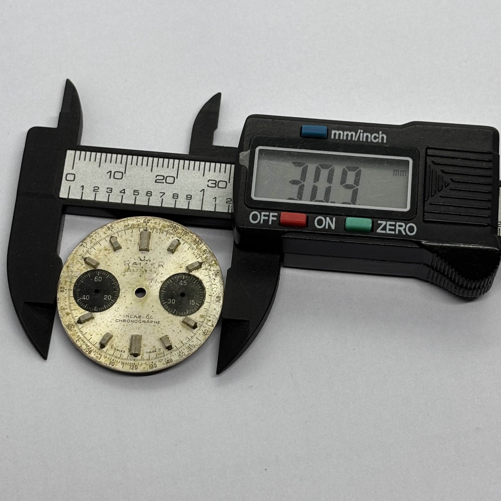 LOT OF 5 VARIOUS BRANDS WATCH DIALS FOR VALJOUX 7733 AND 7734 SOLD AS IS