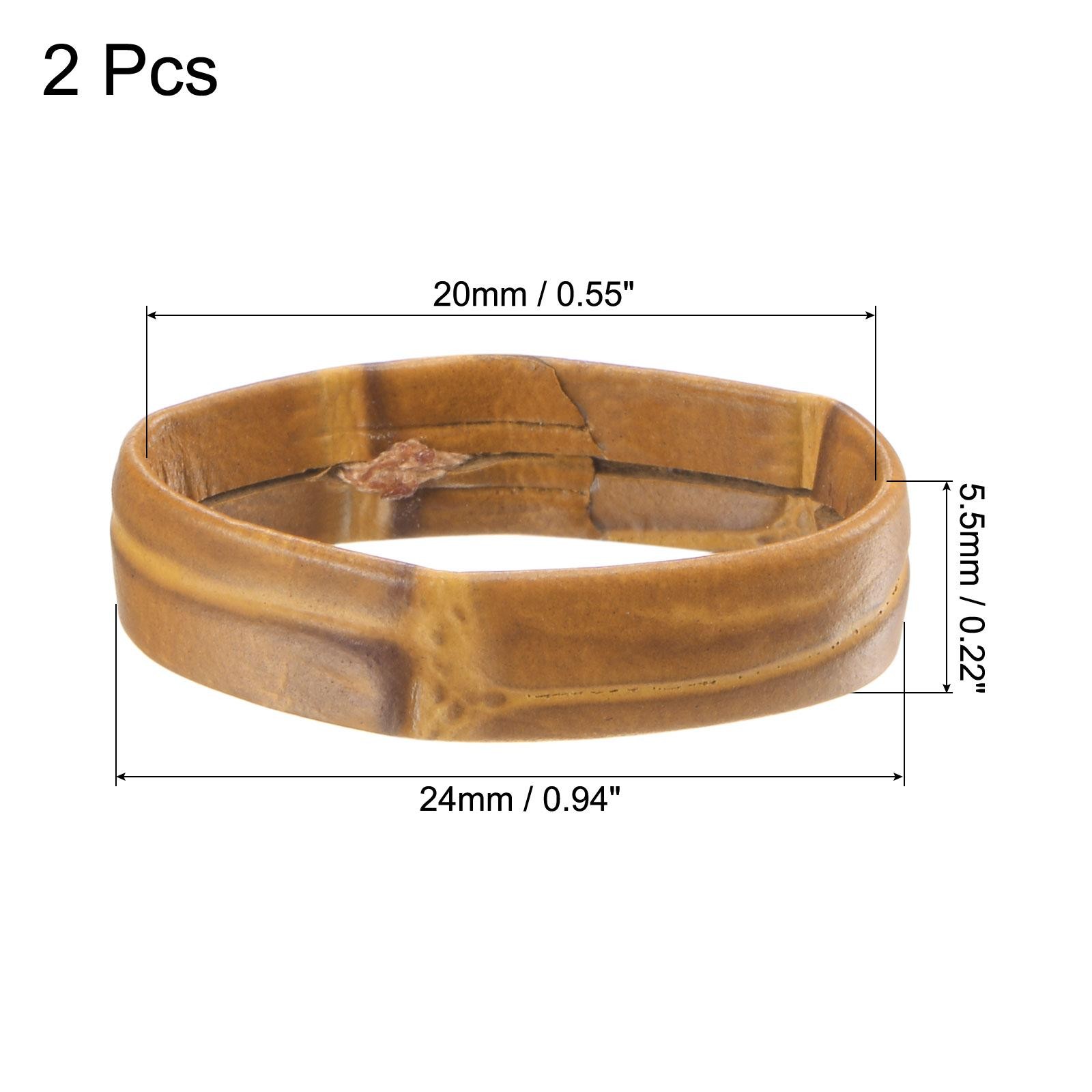 PU Leather Loops Retaining Ring Keeper for 20mm Width Watch Band, Brown 2 Pcs