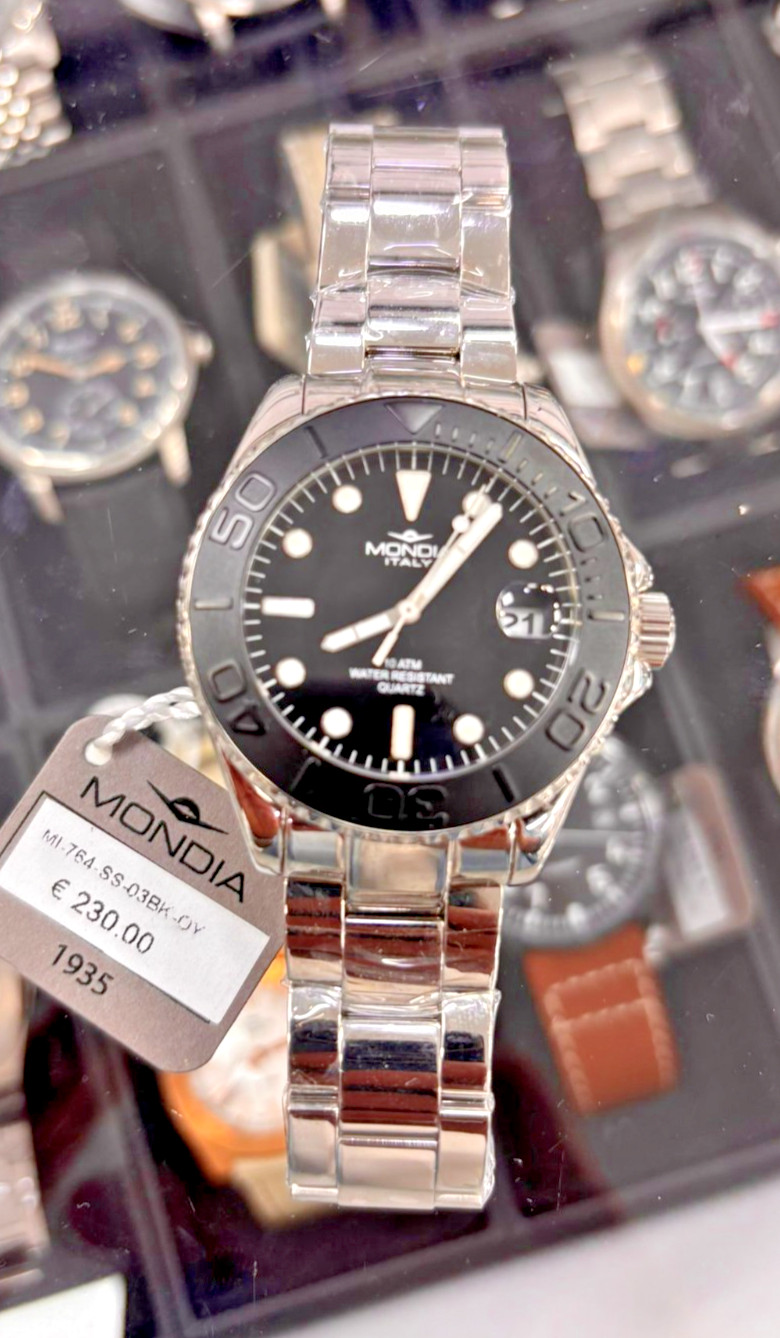 Mondia Madison MI-764-SS-03BK-OY Diver Quartz Men’s Watch New