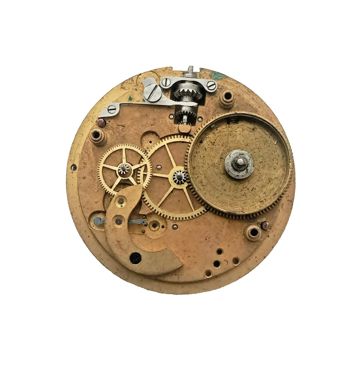 Antique J.W. Benson London Brass Pocket Watch Movement Mechanism