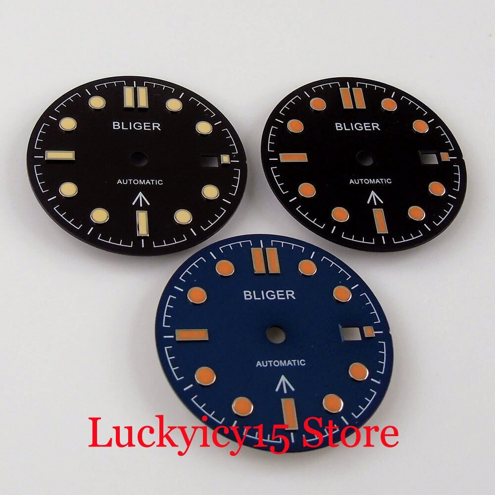 BLIGER New Automatic 31MM Black/Blue Watch Dial Watch Face Fit For MIYOTA 8215
