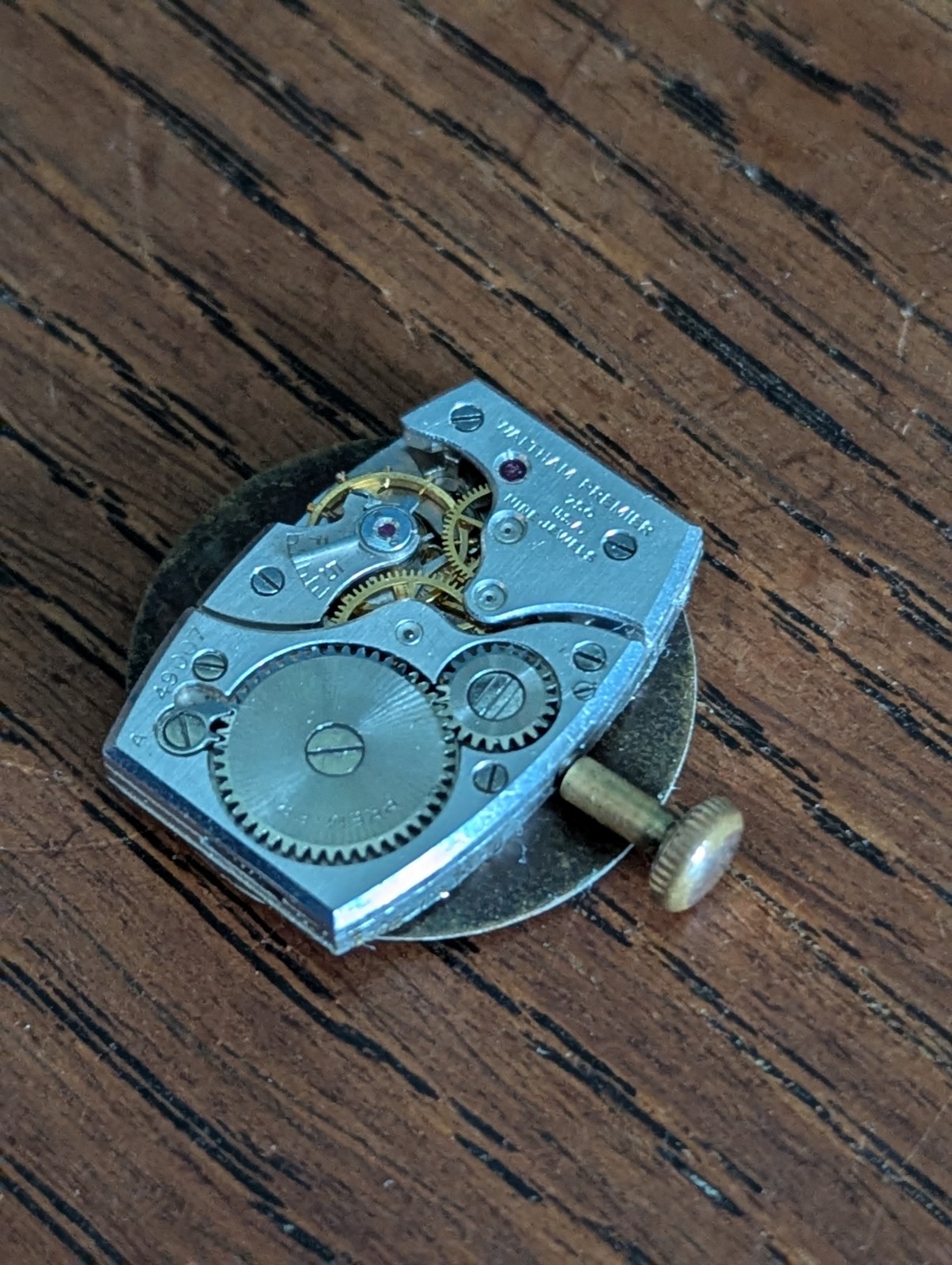 Waltham Premier 750 Watch Movement/Dial/Hands to Restore, Good Balance #S384