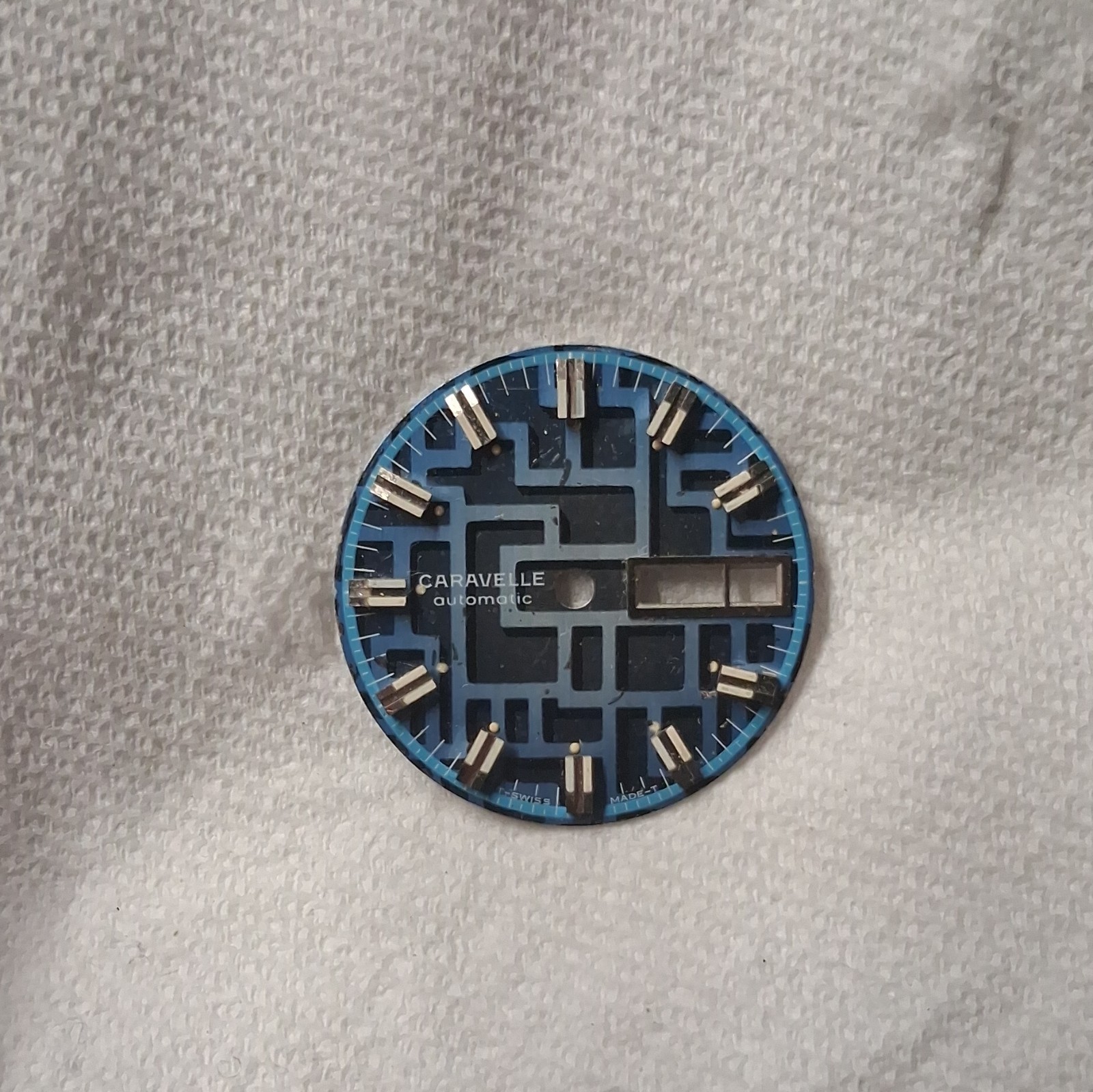 Caravelle Blue/Black Watch Dial, Non-Numeric Hour Marks, Fits Caravelle