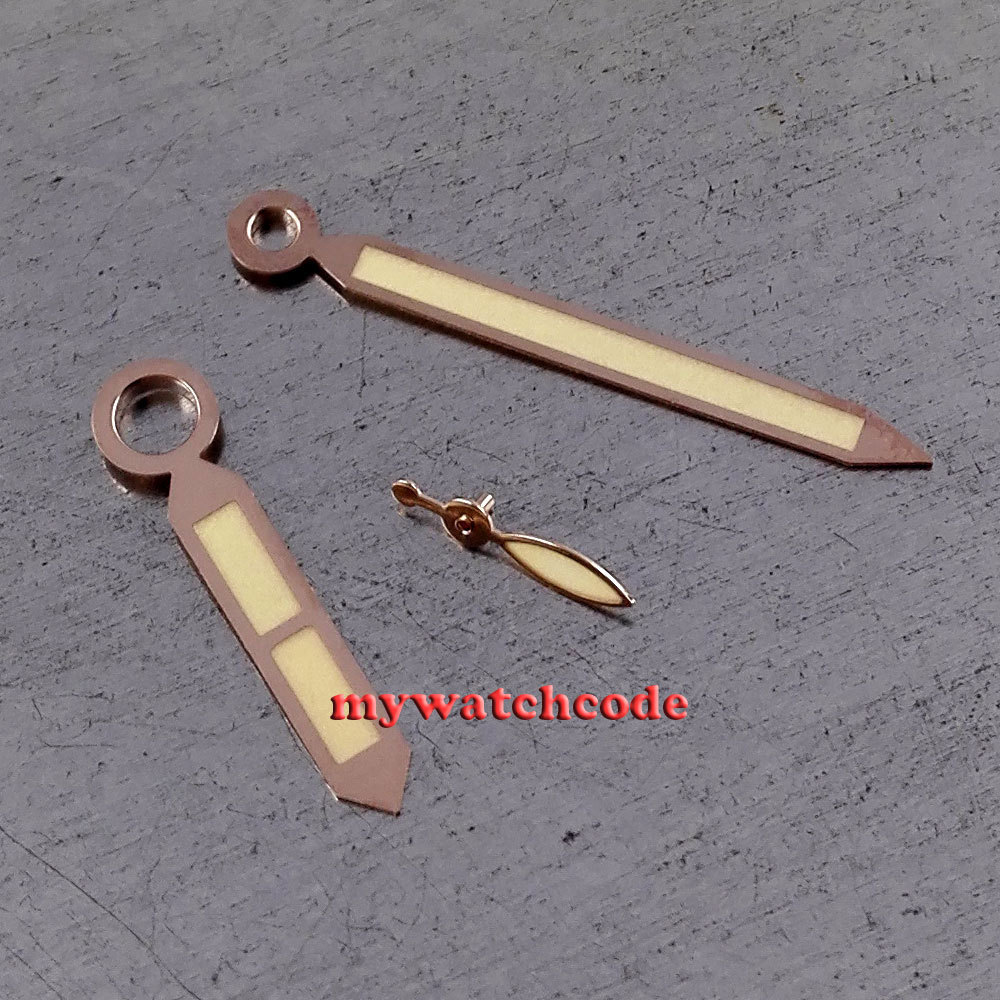Parnis rose golden super lume watch hands for 47mm case 6497 6498 movment