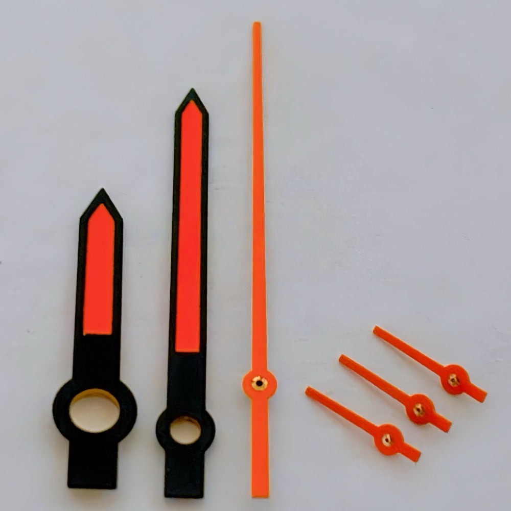 Black Trim Orange Second Hands Hands Fit for ETA/Dandong 7750 Movement M005.0