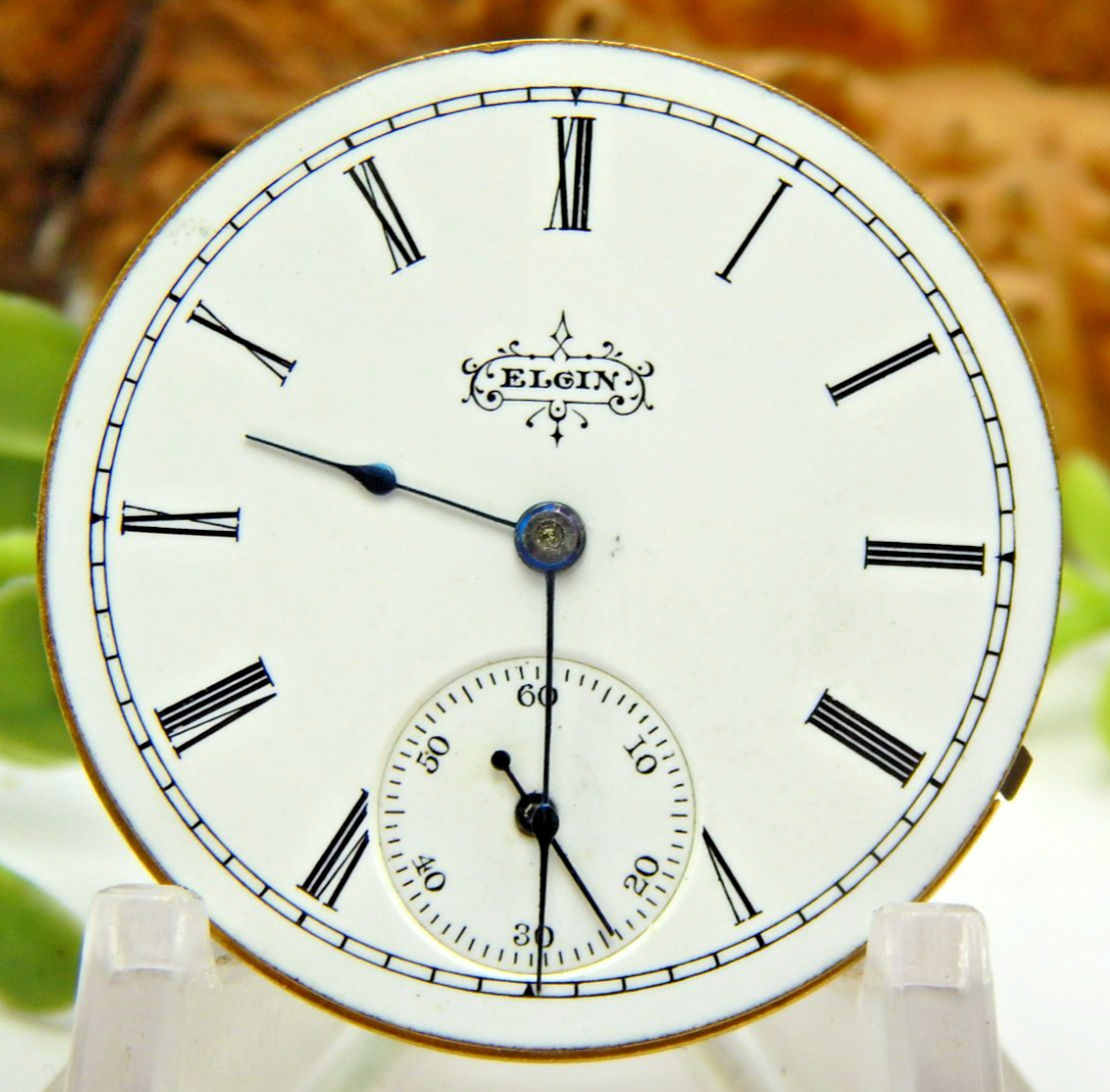 Antique Pocket watch movement Elgin 117 Model 2 6 size 7 jewel Hunting Running
